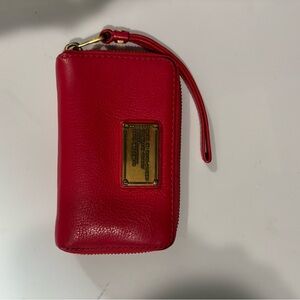 Hot Pink Marc Jacobs Leather Wallet with Gold Logo Plate
